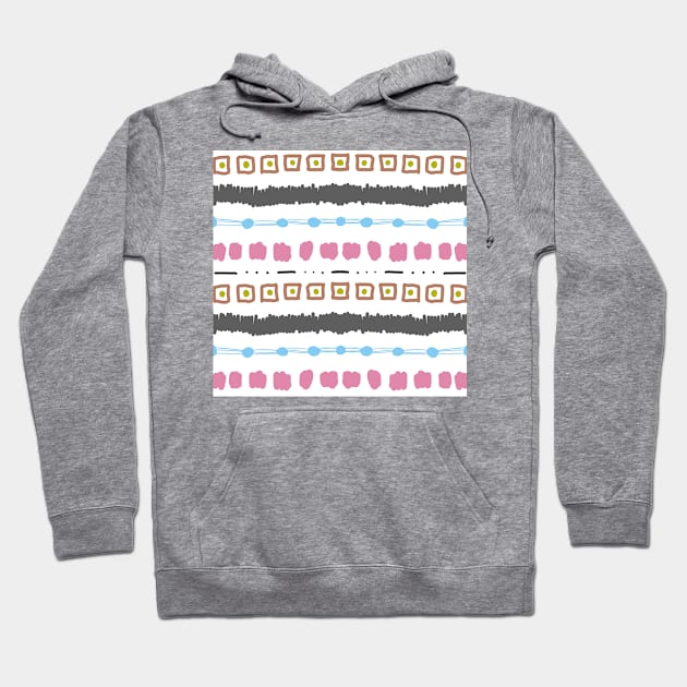 Geometric shapes and forms on a white background of various shapes. Handmade drawn various shapes and doodle prints and pattern design. Hoodie by Art KateDav